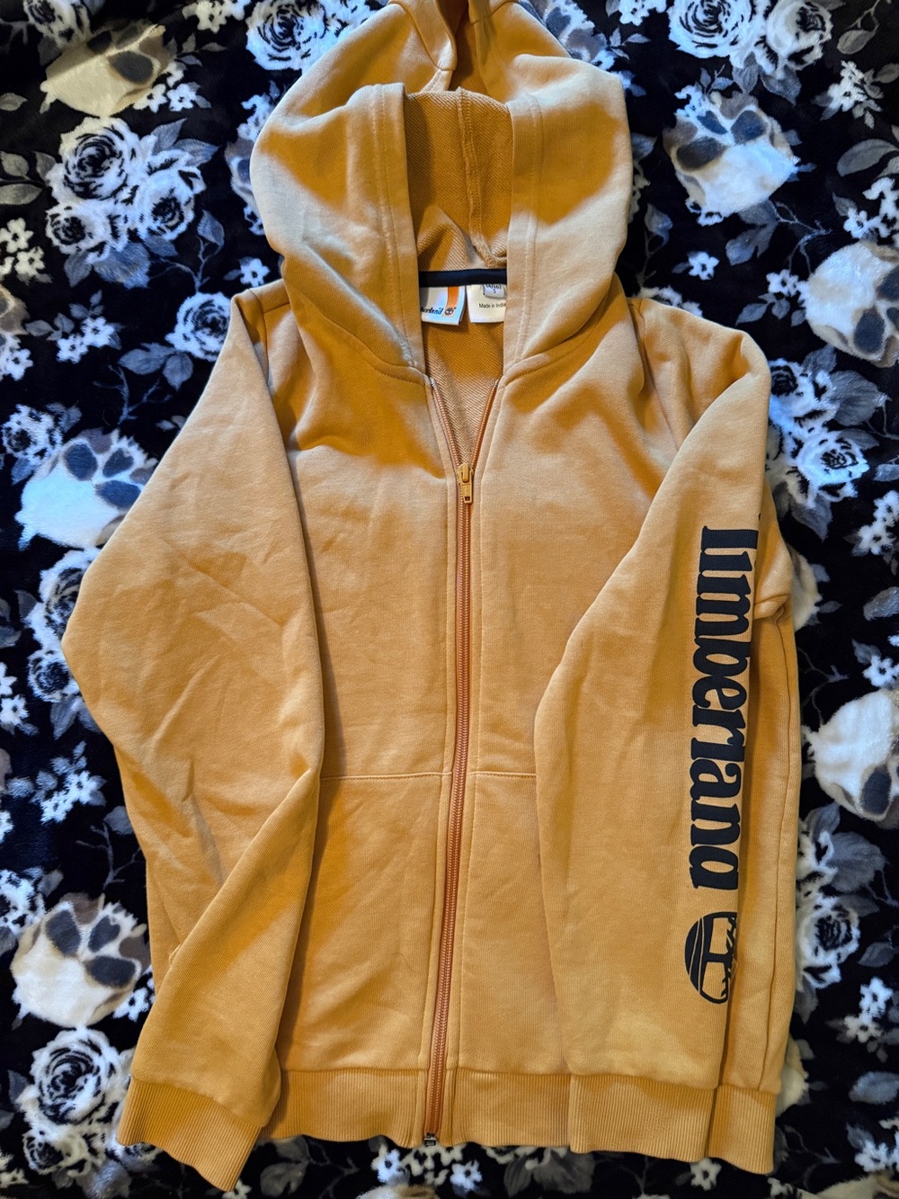 Timberland Kids Mustard Yellow Full-Zip Hoodie